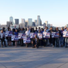 Texas Democratic candidates and attendees pose for a group photo to show solidarity