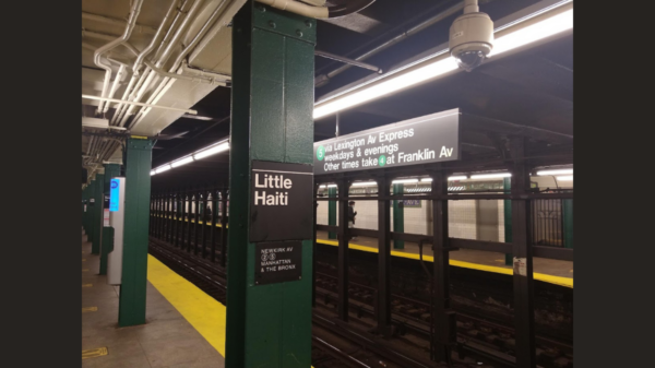 The platform inside the Newkirk Avenue