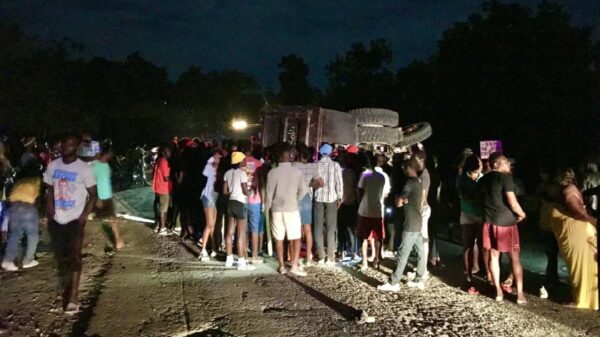 A truck carrying rara revelers