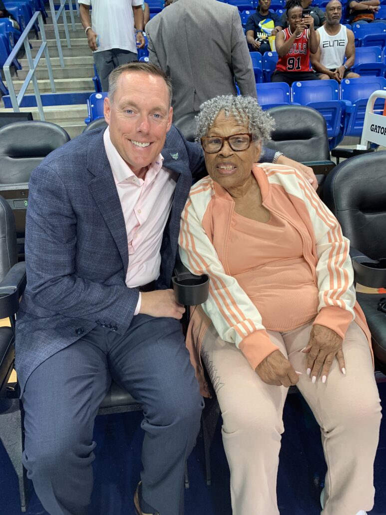 Dallas Wings GM Greg Bibb and Opal Lee