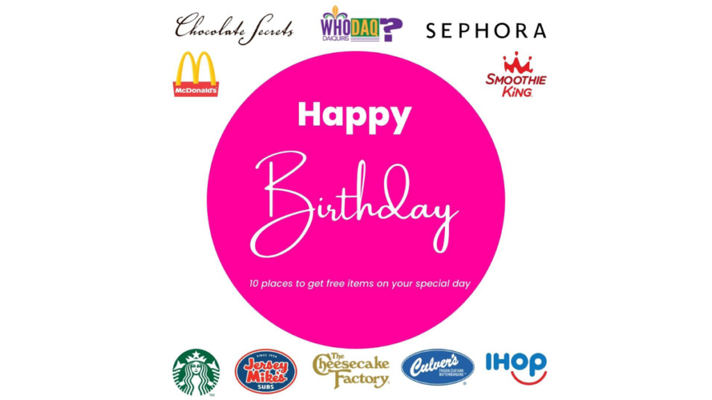 Celebrate your birthday with 10 free items i messenger