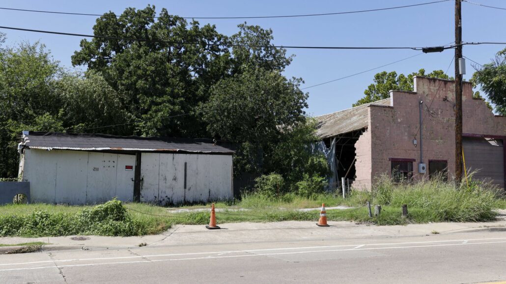 A pair of vacant buildings