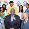 Nine Scholars with Pres. Ricky C. McNeal, John Washington and Weldon Bradley