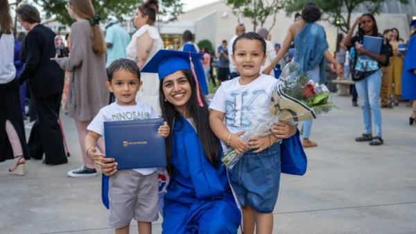 Student parent at graduation