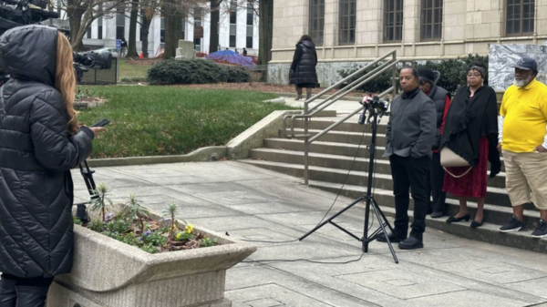 A press conference calling for updates on the Atlanta Child