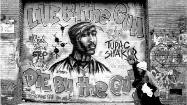 A memorial to Tupac Shakur