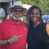 City of Lancaster Mayor Clyde C. Hairston and City of DeSoto Mayor Rachel L. Proctor at their cities joint Fourth of July Celebration as Soul, Funk, and R&B legends the Bar-Kays arrive in the background.