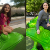 Elizabeth at seven-years-old, and earlier this month at 17-years- old at the Perot Museum. (1)