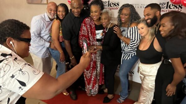 Cheryl Polote Williamson with family and friends during Ageless, Fearless, Unscripted podcast screening in Dallas Sept. 13, 2024