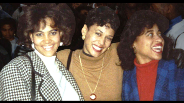 A young Kamala Harris on the campus of Howard University.