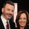 TV host Jimmy Kimmel and Presidential candidate Kamala Harris